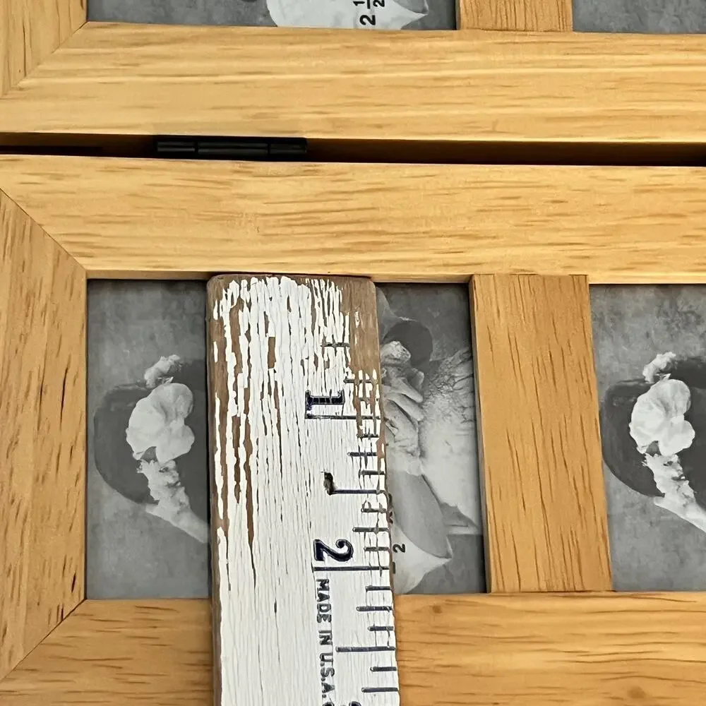 Three Panel Screen Wood Collage Photo Picture Frame Multi Picture 2x2.5